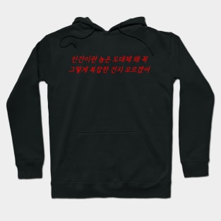 Hangeul I really don't understand why humans are so complicated Hoodie